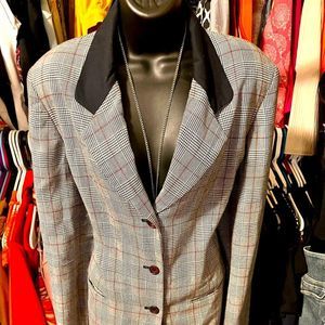 LESLIE FAY vintage two piece plaid skirt suit Size 10